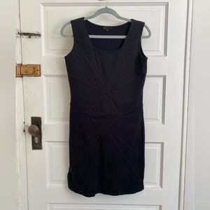 Black Sleeveless Dress with Red Stitching Design Size Small
